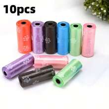 150pcs/10rolls + 1pc Dog Poop Bag Dispenser, Printed Pet Waste Bags - Multicolor - View 9
