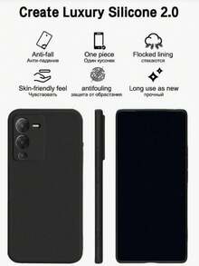 Uma Capa Anti-queda Preta, Compatível com a Série , Galaxy e Outros Modelos de Telefone Casos Anti-queda. Capa de Telefone, Capa Protetora de Telefone, Capa de Telefone, Capa de Telefone, Capa de Telefone Anti-queda, Capa de Telefone Preta, Capa de Telefone Minimalista, Capa de Telefone de Cor Sólida, Capa de Telefone Preta, Capa de Telefone TPU Anti-queda, Versão Internacional, Não a Versão Doméstica - Preto - Visão 4