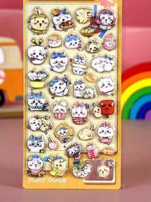1pc Random High-Quality Fun Sticker, Cute Cartoon 3D Relief Mobile Phone DIY Sticker, Hand Account Decoration Sticker, Mobile Phone Case Creative Decoration Sticker, Color May Vary - Multicolor - View 9
