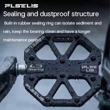 plselis 一对黑色自行车脚踏板，20个防滑钉，适用于公路自行车和山地自行车，男女通用，铝合金材质 - 黑色 - 查看 5