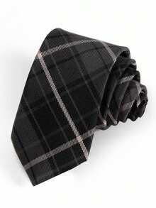 1pc Classic Striped JK Uniform Tie, Suitable For Students And Teenagers, British Plaid Pattern, Cosplay Party Tie Accessory, Suitable For Women's Dresses And Christmas Decorations - Smoke Gray - View 5