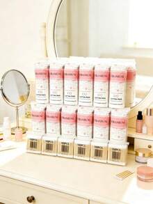 100/150片/包卸妆棉片和棉签套装，优质亲肤，柔软厚实，不掉毛，双面三层设计，带挂绳，超强吸水，干湿两用，适用于护肤、卸妆、眼部和面部保湿、指甲油护理，方便日常/旅行携带，是送给女朋友的理想节日礼物 - 彩色 - 查看 4