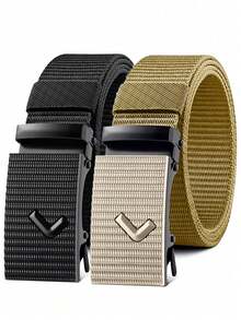 1pc Multi-Purpose Canvas Nylon Tactical Belt, Webbing Waistband For Men Youth Teens, Suitable For Outdoor Athletic Casual Daily, Graduation Birthday Autumn Winter Gifts - Multicolor - View 6