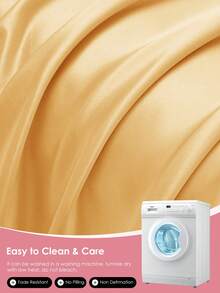 Festival Exclusive Gold-Plated Satin Duvet Cover Set (2/3 Piece), Includes 1 Duvet Cover + 1/2 Pillowcase, Enjoy Silky Smooth & Breathable Feel. Fits All Bed Sizes Effortlessly, Machine Washable, Oeko-Tex Gold Certified For & Skin-Friendly. Romantic Ruffle Trim Paired With Elegant Gold, Adds A Touch Of Luxury To Your Festival Bedding. - Gold - View 8