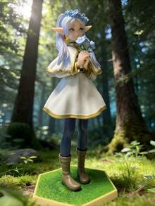 Mô hình nhân vật anime cao 18cm/7.08inch - Nhân vật yêu tinh biểu cảm với mái tóc trắng, tai nhọn, cầm hoa trong tư thế năng động với hiệu ứng ma thuật, đế và giá đỡ dễ thương, chất liệu PVC dùng trong nhà, mô hình đồ chơi thủ công dành cho người yêu thích anime, mô hình hành động sống động có thể tạo dáng, trang trí nhà cửa hoặc trưng bày hoàn hảo, tượng nhỏ và tác phẩm điêu khắc, mô hình nhỏ (có một vài lỗi nhỏ) - Nhiều màu sắc - Xem 7