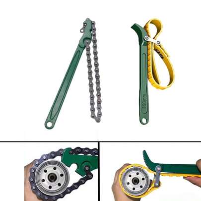 Belt Strap Wrench 8-12", Adjustable Strap Oil Filter Strap Opener Wrench With 26" Capacity Adjustable Strap