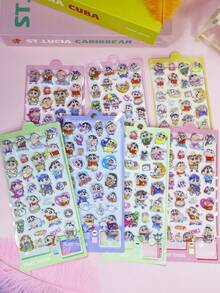 1张随机蜡笔小新3D贴纸，适用于DIY文具、日记装饰，轻薄透明贴纸 - 彩色 - 查看 6