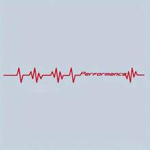 1pc Performance Heartbeat Car Vinyl Sticker - Durable PVC Sticker For Vehicle Exterior, Self-Adhesive, Smooth Surface, Geometric Design For Car Windows, Bumpers And Hoods, Enhances Car Styling Appearance - 1pcs - View 6