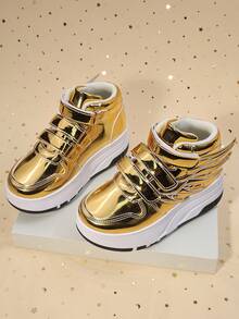 Children's 4-Wheel Roller Shoes, Detachable Roller Skates, Outdoor Sports Shoes, Unisex Casual Shoes - Gold - View 8