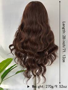 13x6 Lace Front Wig, 28 Inches Long, Fluffy Wavy Curly, Synthetic Fiber Lace Wig, Suitable For Women's Daily Wear And Parties, Heat Resistant Fiber Material. - Multicolor - View 5