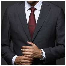 1pc Men's Bronze-Tone Elegant Copper Alloy Tie Clip, Comes With Gift Box - Bronze - View 4