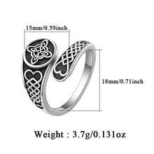 1pc 925 Sterling Silver Vintage Unique Heart Floral Design Witch Knot Ring, Suitable For Daily Casual Wear, Vacation, Holidays, Birthdays, Easter Gifts For Women - Antique Silver - View 4