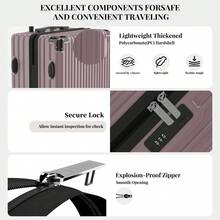YSTYLE Suitcase Available In Various Colors Made Of PVC Material With Combination Lock And Silent Universal Wheels, Suitable For Storing Clothes For Business Trips, Boarding And Student Boarding.