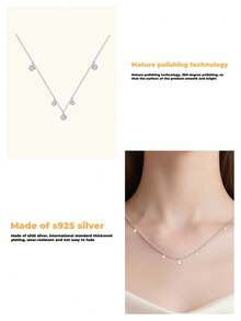S925 Sterling Silver Sparkling Cubic Zirconia Necklace, Minimalist High-End Layered Choker Necklace, Hypoallergenic Gift For Valentine's Day, Suitable For Daily And Party Wear