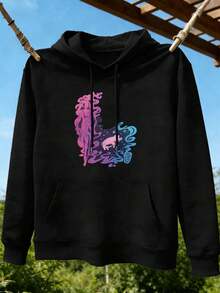 Sudadera con capucha Galaxy Dream Graphic en tela de alta calidad, informal, cómoda, duradera y con estampado artístico. - Negro - Ver 2