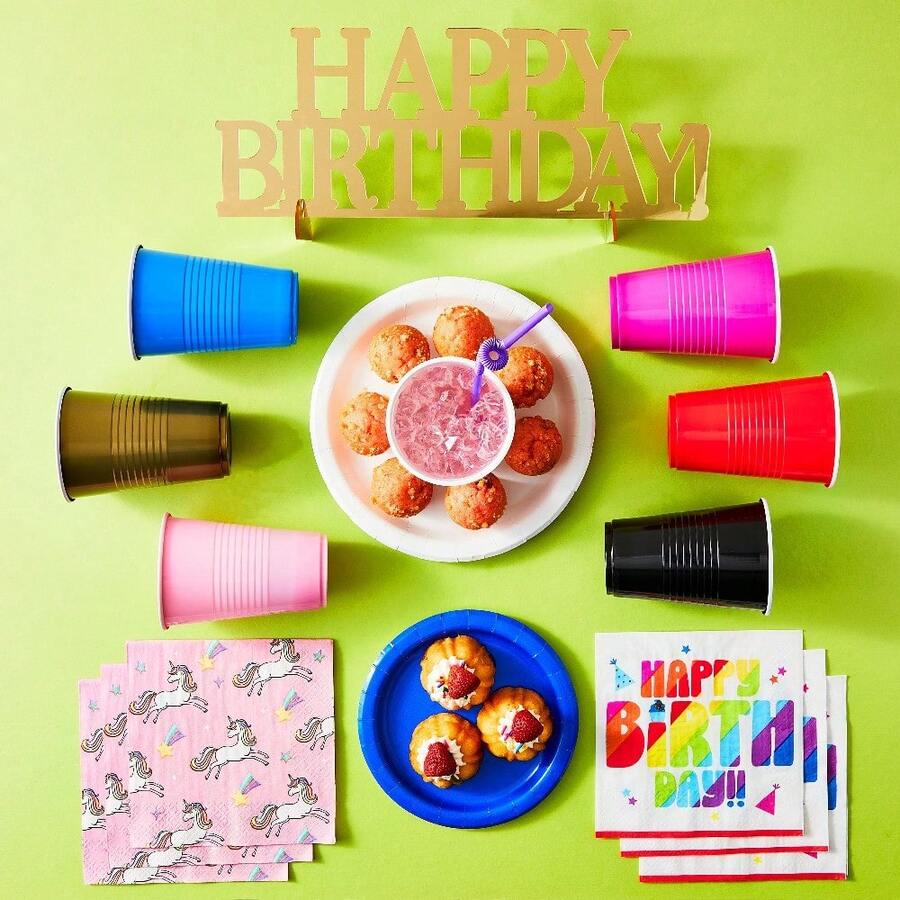 Plastic Disposable Party Cups, Lovely Pink, 16 Oz, 18 Pieces - 預設 - 查看 1