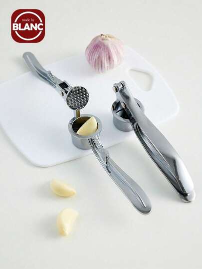 Prensa de ajo manual resistente a la oxidación, con capacidades de trituración de nueces y extracción de huesos de frutas, apta para lavavajillas, herramienta de cocina de grado restaurante y artículos de cocina esenciales