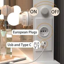 Schminktisch mit Spiegel, Schminkhocker, Schminktisch-Set med 6 Glühbirnen, vit