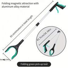 1pc Foldable Trash Picker Grabber, Thick Aluminum Alloy Litter Picker, Ergonomic Waste Claw For Elderly And Pregnant Women - Multicolor - View 10