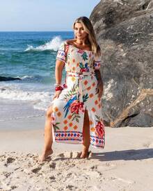 Plus Size  Conjunto Margarida - off - Visão 2