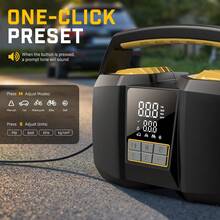 Inflador de neumáticos Carsun, compresor de aire portátil, bomba de neumáticos, cilindro doble de 25, modelo con pantalla digital de 12V-CC, tecnología mejorada (bajo nivel de ruido), 180W de alta potencia, 3 veces talla grande rápida la velocidad de inflado, apagado automático, accesorios para automóvil - adecuado para autocaravana, camión, SUV, balones deportivos y talla grande - Cableado - Ver 7