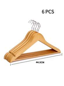 Wooden Clothes Hanger, Adult Size, With Non-Slip Grooves And 360° Rotating Hook, Suitable For Shirts, Jackets, Sweaters, Pants And Other Garments, Natural Wood Color