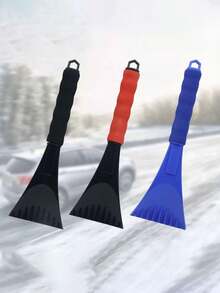 1pc Car Snow Shovel, Winter Ice Scraper With EVA Foam Cover, Plastic Snow Remover Brush