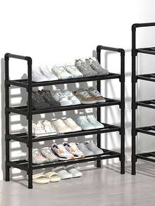 3-8 Tier Reinforced Simple Shoe Rack, Multi-Layer Shoe Storage Organizer, Dust-Proof Shoe Shelf For Entryway, Dorm, Rental House, 45/58cm Length, Black - Multicolor - View 5