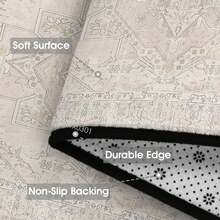 1Pc Large Modern Area Rugs For Living Room, Soft  Boho Washable Indoor Carpet, Low Pile Lightweight Large Print For Bedroom, Dining Room, Playroom, Office, Pink, Low Pile Carpet - 樣式 2 - 查看 10