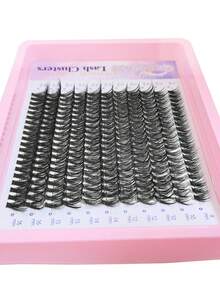 Queenice 11 Rows 5D Fluffy D Curl 40D Thick False Mink Eyelashes Mix 9-16MM Length, 3D Effect Individual Cluster Eyelashes For DIY Eyelash Extensionlash Clusters,Eyelash Clusters,Individual Eyelashes,Lashes,Fake Lashes