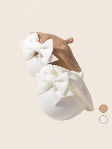 2pcs Kids Bow Beret Hat, Knitted Beanie For Boys And Girls, Suitable For Daily Use And Casual Outdoor Matching - Multicolor - View 4