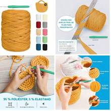 Hilo de camiseta, ancho 3cm, cinta de tejido de ganchillo grueso rosa polvoso para bolsas/cestas/alfombras de ganchillo, decoracin del hogar, artesanas de bricolaje (Negro, 200 M) - negro1+200 m - Ver 1