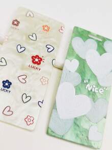 1个可爱卡通心形吊坠，双面3D亚克力心形挂件，幸运符，DIY饰品制作及装饰配件，可用作钥匙扣，生日礼物 - 彩色 - 查看 4