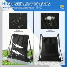Drawstring Backpack Sports Gym Bag Backpack For Men And Women, Waterproof Men Black Backpack, Large Size Hold Football And Shoe Compartment For Swimming Fitness Outdoor - Multicolor - View 3