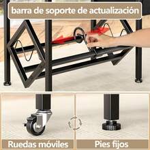 Mueble para Tocadiscos y Vinilos, Mueble para Vinilos con 4 Ruedas Móviles, con Bolsa para Guardar Discos Soporte Reproductor Discos Almacenamiento Discos Vinilo, Organizador para 100 Discos de Vinilo - Negro - Ver 2