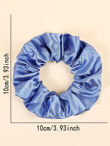 5件套优雅百搭缎面纯色及豹纹发圈套装，直径10厘米/3.93英寸，女士发绳发饰 - 彩色 - 查看 3