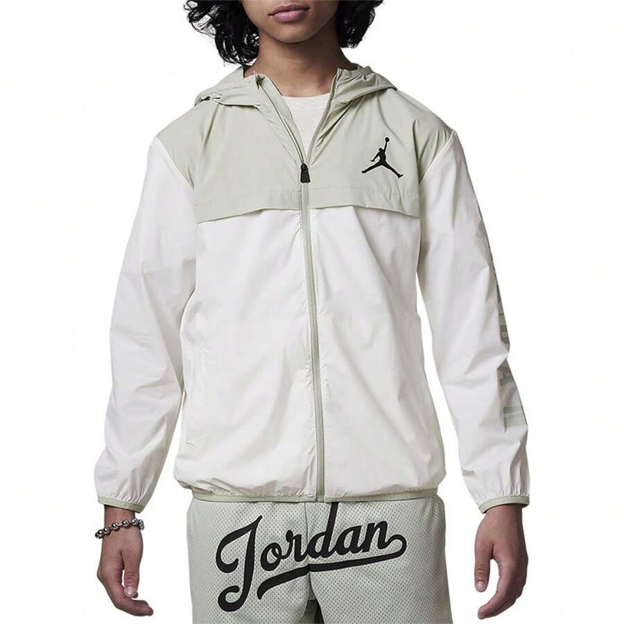 Nike Chaqueta ligera y cómoda de tejido para adolescentes varones - Blanco Verde - Ver 1