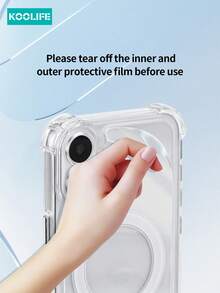 Koolife 四角防摔磁吸透明 TPU+PC 防震保护壳，带电镀独立按键，兼容 Apple 17 Pro Max/17/17 Pro/17 Air/16/16 Pro/16 Plus/16 Pro Max/11/12/12 Pro/12 Pro Max/13/13 Pro/13 Pro Max/14/14 Plus/14 Pro/14 Pro Max/15/15 Pro/15 Plus/15 Pro Max - 透明+金邊水晶防塵塞 - 查看 10