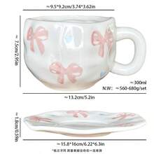 Tasse en céramique peinte à la main avec soucoupe, tasse à café, tasse à thé pour la maison/le bureau, convient pour le jus, le lait, le café - cadeau d'anniversaire et de fête, cadeau pour la famille, cadeau pour lui, service de tasses à café en céramique - Choix multiple - Voir 8