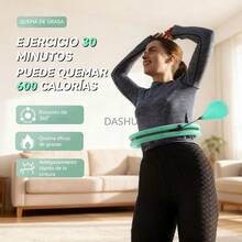 con Peso para Pérdida de Peso, Aro Fitness Infinito de 26 Eslabones (56 Pulgadas), Ideal para Mujeres Adultas - Cian - Ver 2
