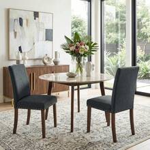 Kitchen Chairs, Set Of 2; Dining Room Chairs; Living Room Chairs; Upholstered Chairs With Solid Wood Legs; Padded Seat - Dark Grey - View 5