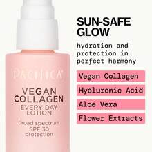 Pacifica Beauty Protector Solar de Colágeno Vegano SPF 30 de Amplio Espectro, Loción Facial de Uso Diario, Protección UVA/UVB para Todo Tipo de Piel, Fórmula Ligera, Hidratante+Moisturizing, Cruelty Free, Blanco, 1.7 Fl Oz - 1 - Ver 5