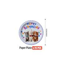 Cute Cat Happy Birthday Disposable Plates, Napkins, Cups - One-Time Party Supplies Set, Fits 25 Guests, Disposable Paper Plates Party Tableware Suitable For Birthday, Wedding, Theme Party, Family Picnic - Multicolor - View 12