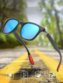 1 Cặp kính thời trang phân cực cổ điển, kiểu dáng vuông unisex, chống chói, thích hợp cho du lịch, câu cá, đạp xe. - Màu xanh lam - Xem 17