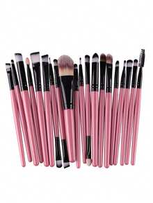 20-Piece Eye And Face Makeup Brush Set, Including Foundation, Eyeshadow, And Blush Brushes – A Complete Makeup Tool Set. - 粉色 - 查看 4