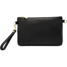 Pochette Donna con Tracolla Borsa Clutch Donna Elegante in Pelle Morbida Made in Italy Borsa da Polso Modello Mya - Nero - Visualizzare 9