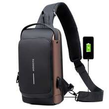 Men's Waterproof Crossbody Shoulder Bag Backpack - 鏽棕色 - 查看 11