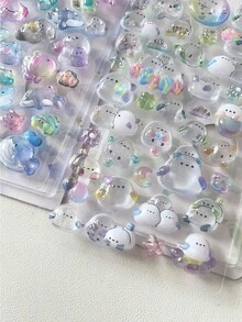 3D樱花浮雕水晶贴纸，适用于DIY手机壳装饰，亚克力浮雕贴纸，樱花主题3D自粘贴纸，奖励装饰贴纸，PVC和亚克力材质，适用于水瓶、手机壳、笔记本和相册。3D卡通贴纸，学生奖励，节日礼物，可爱柔软的DIY手机壳、笔记本和计划本，3D浮雕可爱颗粒贴纸。 - 彩色 - 查看 3