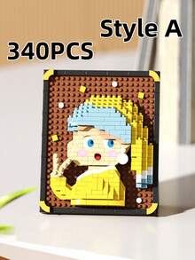 1件装全新绘画积木，精美礼盒套装，DIY绘画积木，星空、女孩、海浪、山脉图案，情人节礼物，生日礼物，绘画爱好者桌面装饰，客厅装饰，办公桌摆件 - 彩色 - 查看 7