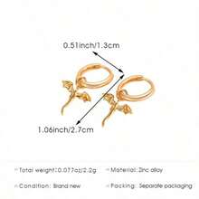 European And American Ins Style Fashionable Flying Dragon Ear Buckle Women's Earrings With Diamond Studded Dragon Ear Studs Punk Personality Earrings For Women - 11831 - 查看 9